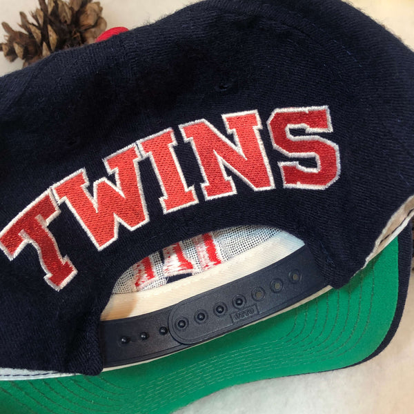 Vintage MLB Minnesota Twins American Needle Blockhead Wool Snapback Hat