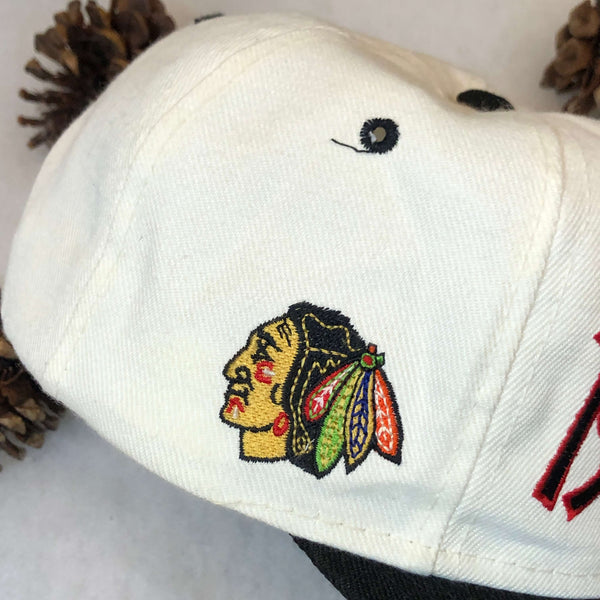 Vintage NHL Chicago Blackhawks Sports Specialties Script Wool Snapback Hat