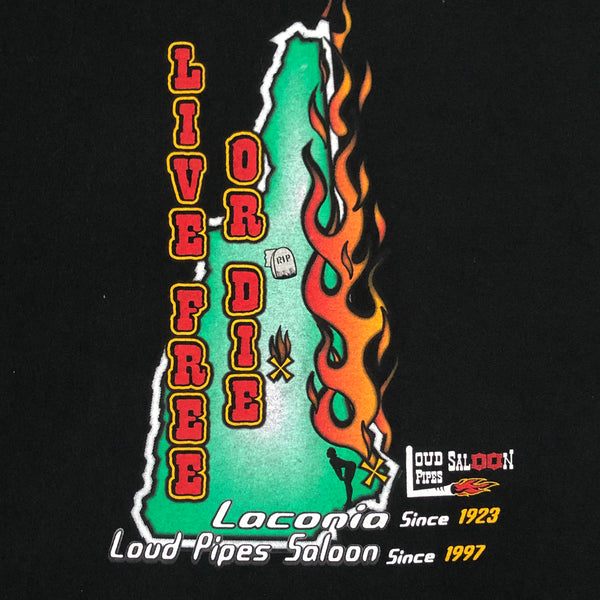 Vintage Loud Pipes Saloon Biker Bar Somersworth New Hampshire T-Shirt (XXL)