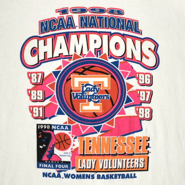 Vintage NCAA Tennessee Lady Volunteers 1998 National Basketball Champions Starter T-Shirt (L)