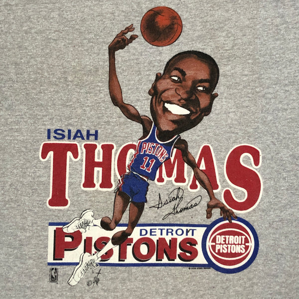 Vintage NBA Isiah Thomas Detroit Pistons Salem Sportswear Caricature T-Shirt (L)