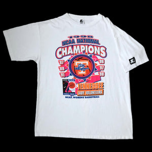 Vintage NCAA Tennessee Lady Volunteers 1998 National Basketball Champions Starter T-Shirt (L)