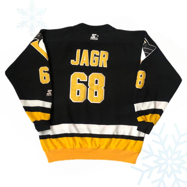 Vintage NHL Pittsburgh Penguins Jaromir Jagr Starter Jersey Crewneck Sweatshirt (L)