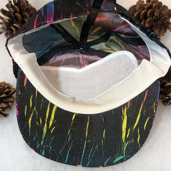 Vintage Zebra Rainbow All Over Print Nylon Strapback Hat