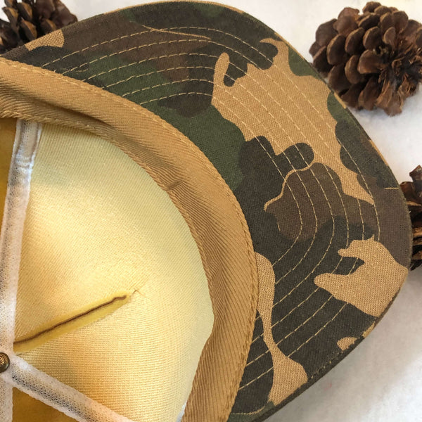 Vintage Deadstock NWOT Robertson County Hunting Preserve Mt. Olivet Kentucky Foam Camouflage Snapback Hat