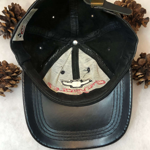 Vintage NASCAR Chevrolet Racing Leather Strapback Hat