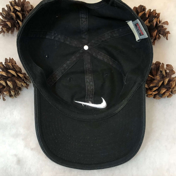 Nike Swoosh Logo Dad Hat Black Strapback Hat