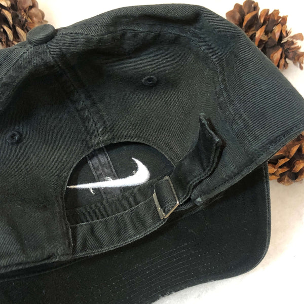 Nike Swoosh Logo Dad Hat Black Strapback Hat