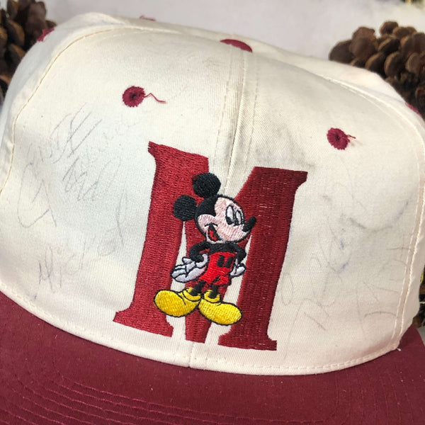 Vintage Disney Mickey Mouse Character Autographed Twill Snapback Hat