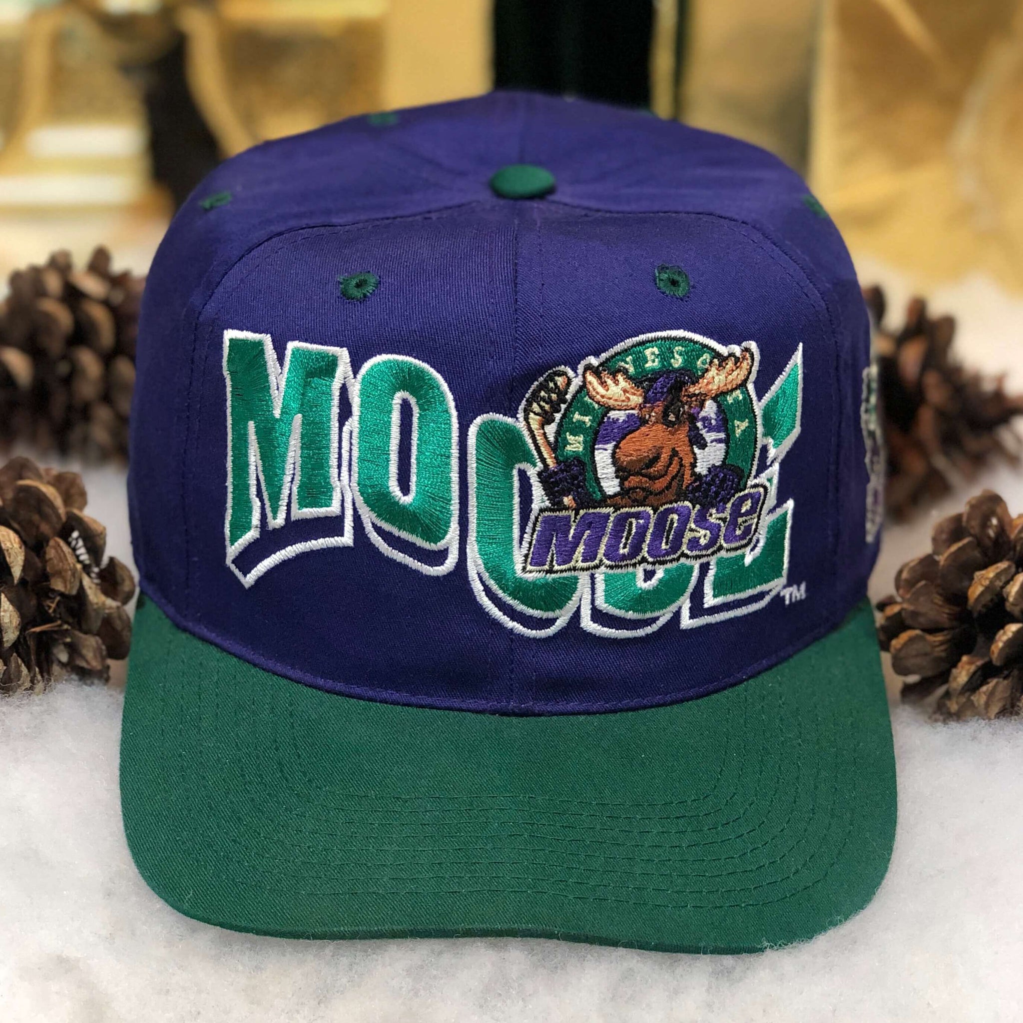 Vintage IHL Minnesota Moose The G Cap Wave Twill Snapback Hat