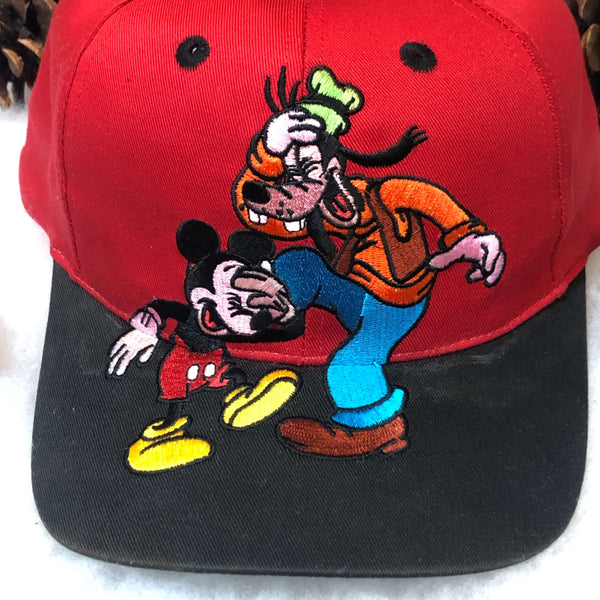 Vintage Disney Mickey Mouse Goofy Laughing Twill Snapback Hat