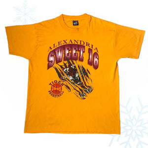 Vintage Alexandria Tigers 1995 Sweet Sixteen Indiana High School Basketball T-Shirt (XL)