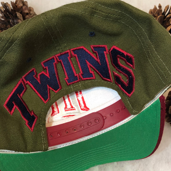 Vintage MLB Minnesota Twins American Needle Blockhead Wool Snapback Hat