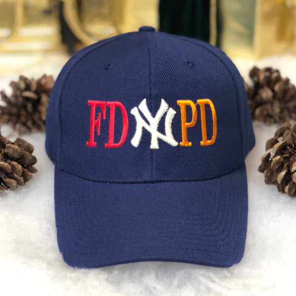 Vintage MLB New York Yankees FDNY NYPD 9/11 Wool Strapback Hat
