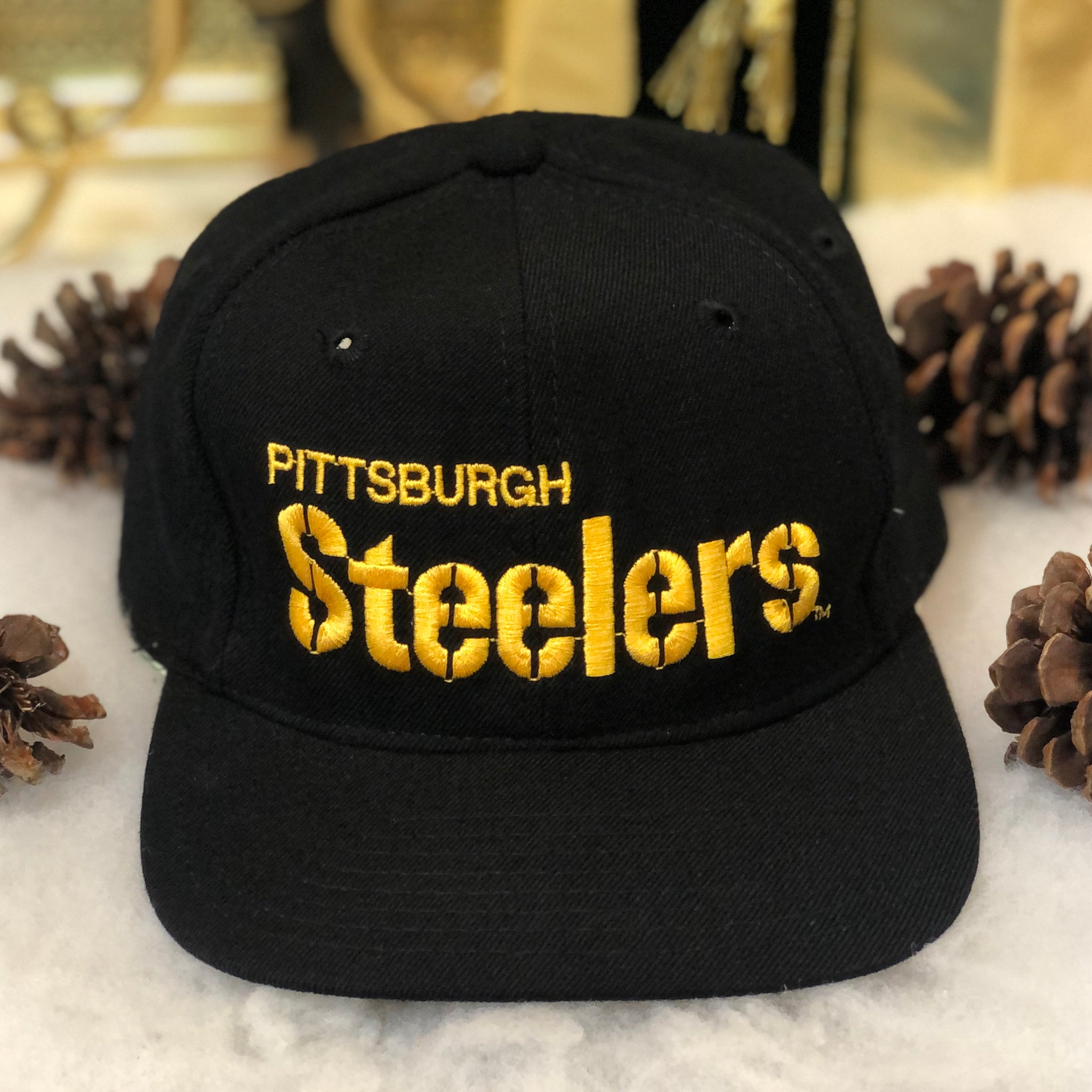 Vintage NFL Pittsburgh Steelers AJD Wool Snapback Hat