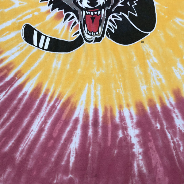 Vintage IHL Chicago Wolves Tie Dye All Over Print T-Shirt (XL)