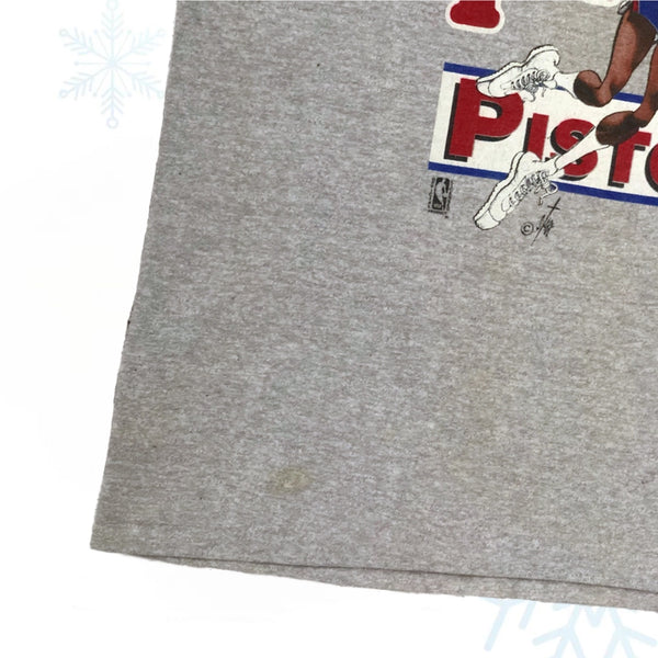 Vintage NBA Isiah Thomas Detroit Pistons Salem Sportswear Caricature T-Shirt (L)