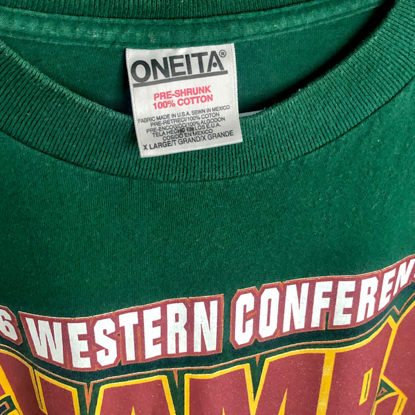 Vintage 1996 NBA Playoffs Seattle Supersonics Western Conference Champions T-Shirt (XL)