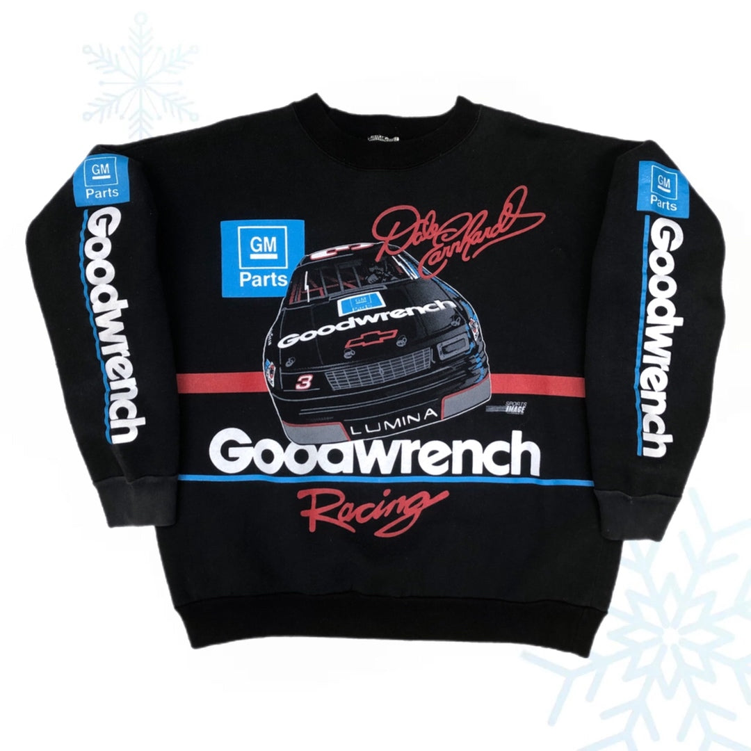 Vintage NASCAR Dale Earnhardt Goodwrench Racing All Over Print Crewneck Sweatshirt (XL)