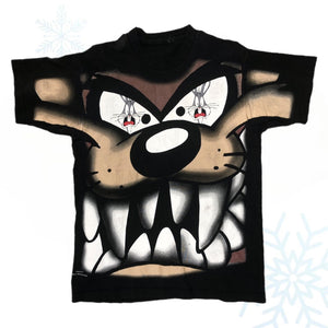 Vintage 1997 Taz Bugs Bunny Looney Tunes All Over Print T-Shirt (L)