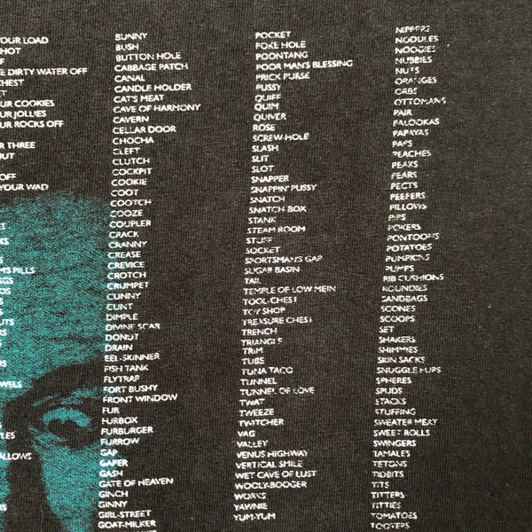 Vintage George Carlin "An Incomplete List of Impolite Words: 2,000 Filthy Words and Phrases" T-Shirt (XL)