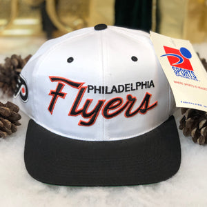 Vintage Deadstock NWT NHL Philadelphia Flyers Sports Specialties Script Twill Snapback Hat