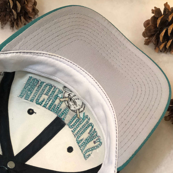 Vintage NHL Anaheim Mighty Ducks Sports Specialties Laser Black Dome Snapback Hat *FLAWED*
