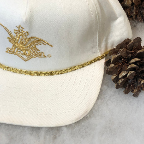 Vintage Deadstock NWOT Anheuser-Busch Gold Twill Snapback Hat