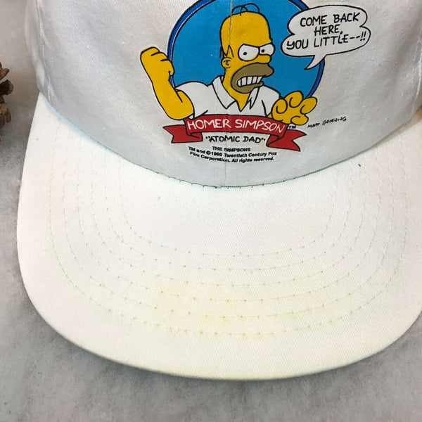 Vintage 1990 Homer Simpson "Atomic Dad" The Simpsons Twill Snapback Hat