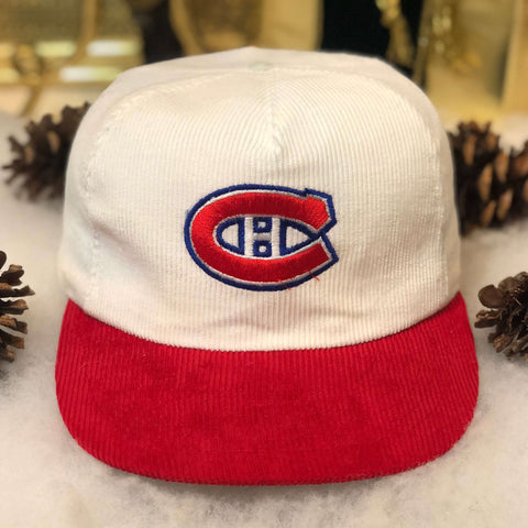 Vintage NHL Montreal Canadiens Ted Fletcher Corduroy Snapback Hat