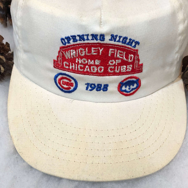 Vintage 1988 MLB Chicago Cubs Opening Night Wrigley Field Annco Twill Snapback Hat