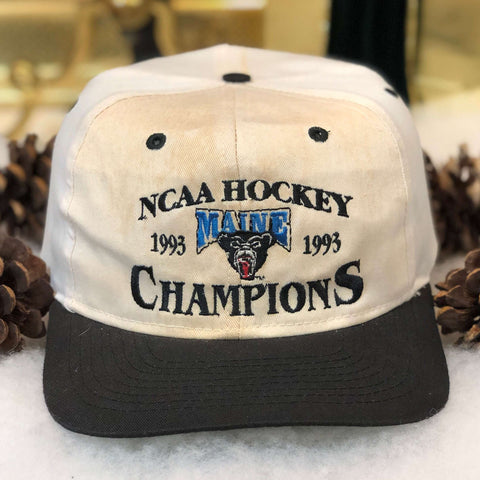 Vintage 1993 NCAA Maine Black Bears National Hockey Champions Twill Snapback Hat