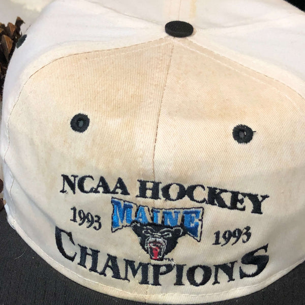 Vintage 1993 NCAA Maine Black Bears National Hockey Champions Twill Snapback Hat