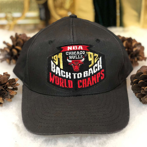 Vintage 1991-92 NBA Back-to-Back Champions Chicago Bulls AJD Twill Snapback Hat