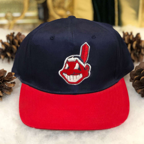 Vintage Deadstock NWOT MLB Cleveland Indians Drew Pearson Twill Snapback Hat