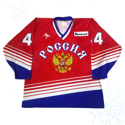 Vintage Russia Hockey Olympics Jersey Alexei Zhitnik (Size 52)