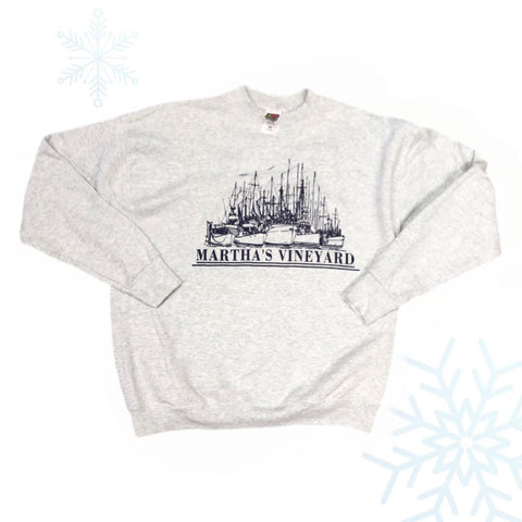 Vintage Martha's Vineyard Massachusetts Travel Tourist Destination Crewneck Sweatshirt (XL)