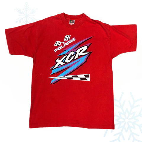 Vintage Polaris XCR Snowmobile Racing T-Shirt (XL)