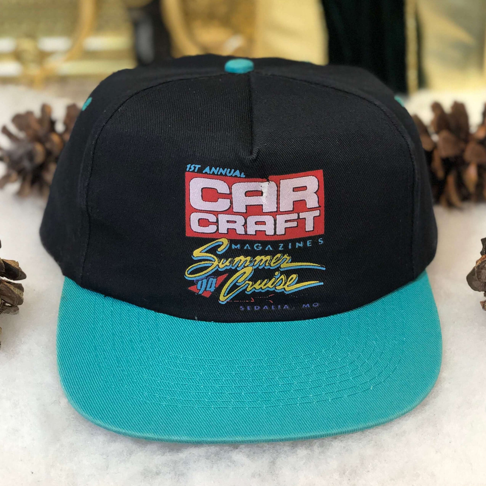 Vintage 1994 1st Annual Car Craft Magazines Summer Cruise Sedalia Missouri Twill Snapback Hat