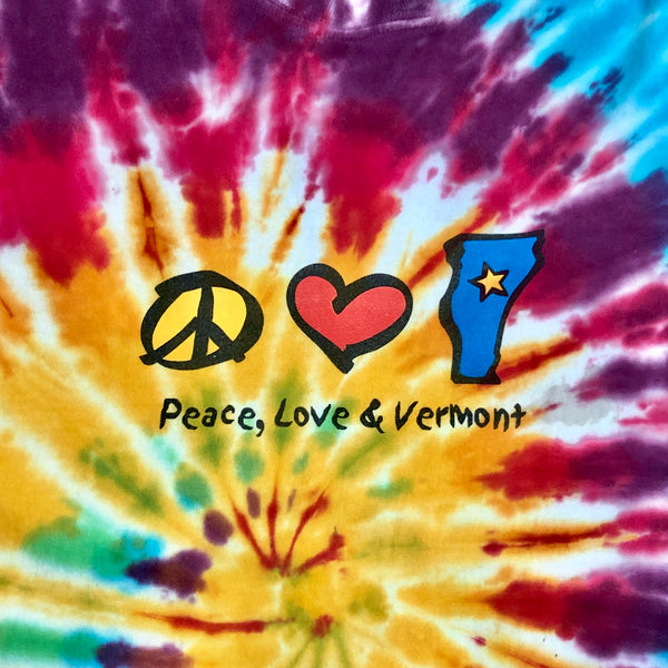 Peace Love Vermont Tie-Dye T-Shirt (XL)
