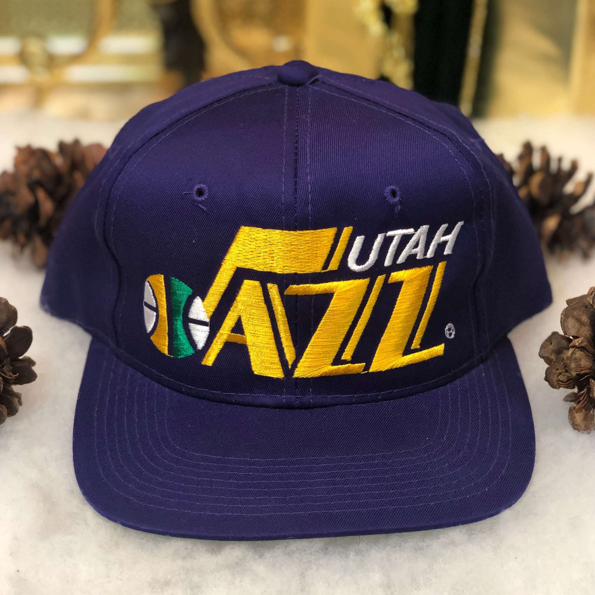 Vintage Deadstock NWOT NBA Utah Jazz Drew Pearson YoungAn Twill Snapback Hat