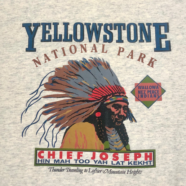 Vintage Yellowstone Park Chief Joseph Wallowa Nez Perce Indians T-Shirt (L)