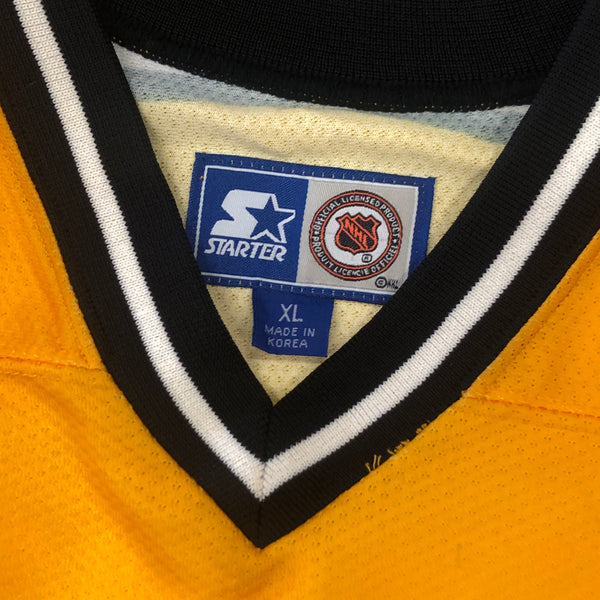 Vintage NHL Boston Bruins Joe Thornton Starter Pooh Bear Blank Jersey (XL)