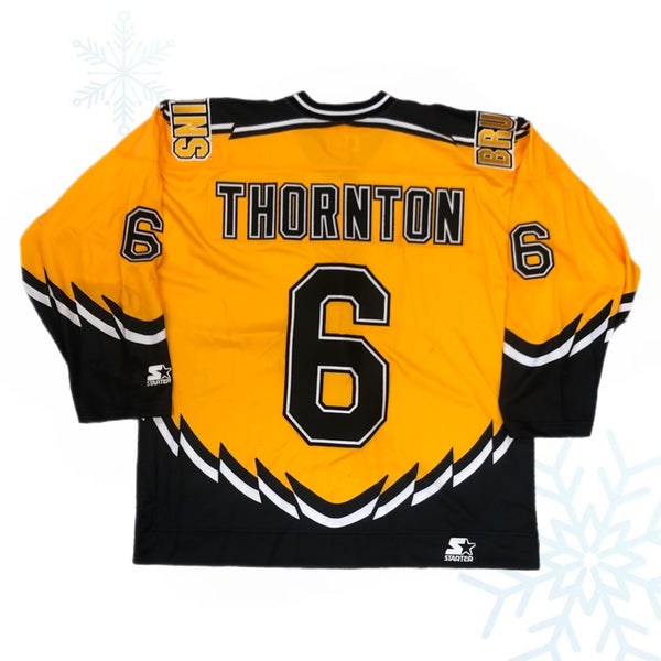 Vintage NHL Boston Bruins Joe Thornton Starter Pooh Bear Blank Jersey (XL)