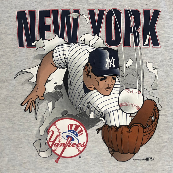 Vintage MLB New York Yankees Nutmeg Mills Punchthrough T-Shirt (L)