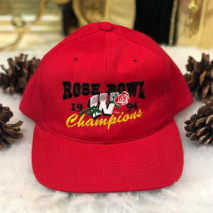Vintage NCAA Wisconsin Badgers 1994 Rose Bowl Champions Wool Snapback Hat