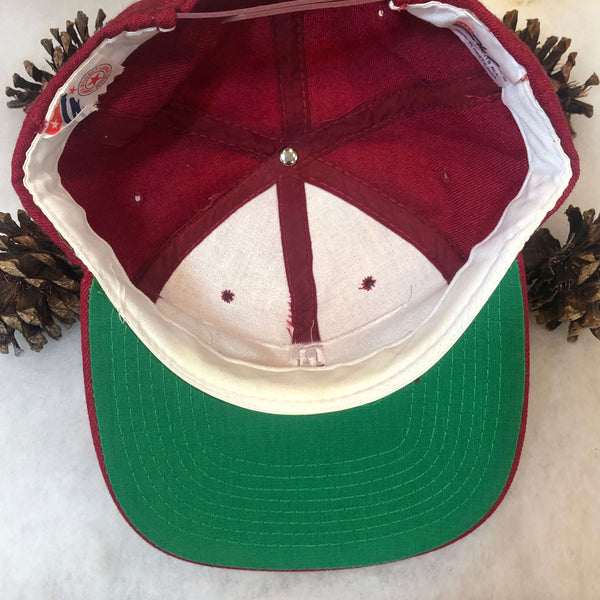 Vintage NCAA Oklahoma Sooners The Game Glue Tag Split Bar Wool Snapback Hat