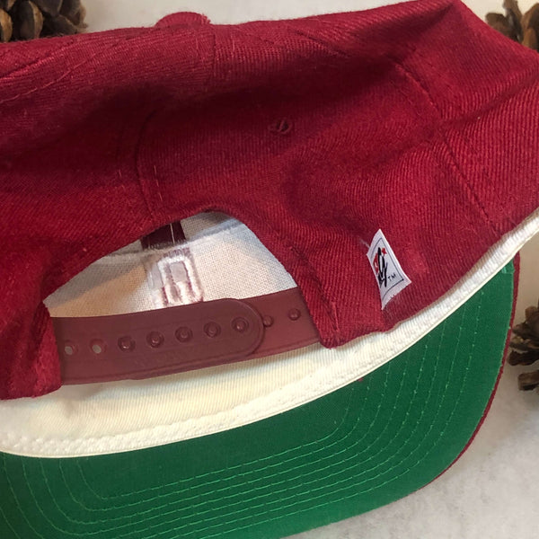 Vintage NCAA Oklahoma Sooners The Game Glue Tag Split Bar Wool Snapback Hat