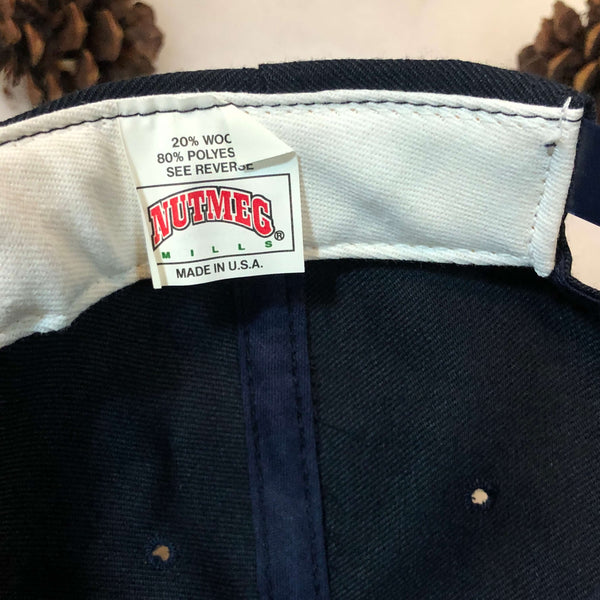 Vintage Deadstock NWOT MLB Cleveland Indians Nutmeg Mills Brim Script Wool Snapback Hat