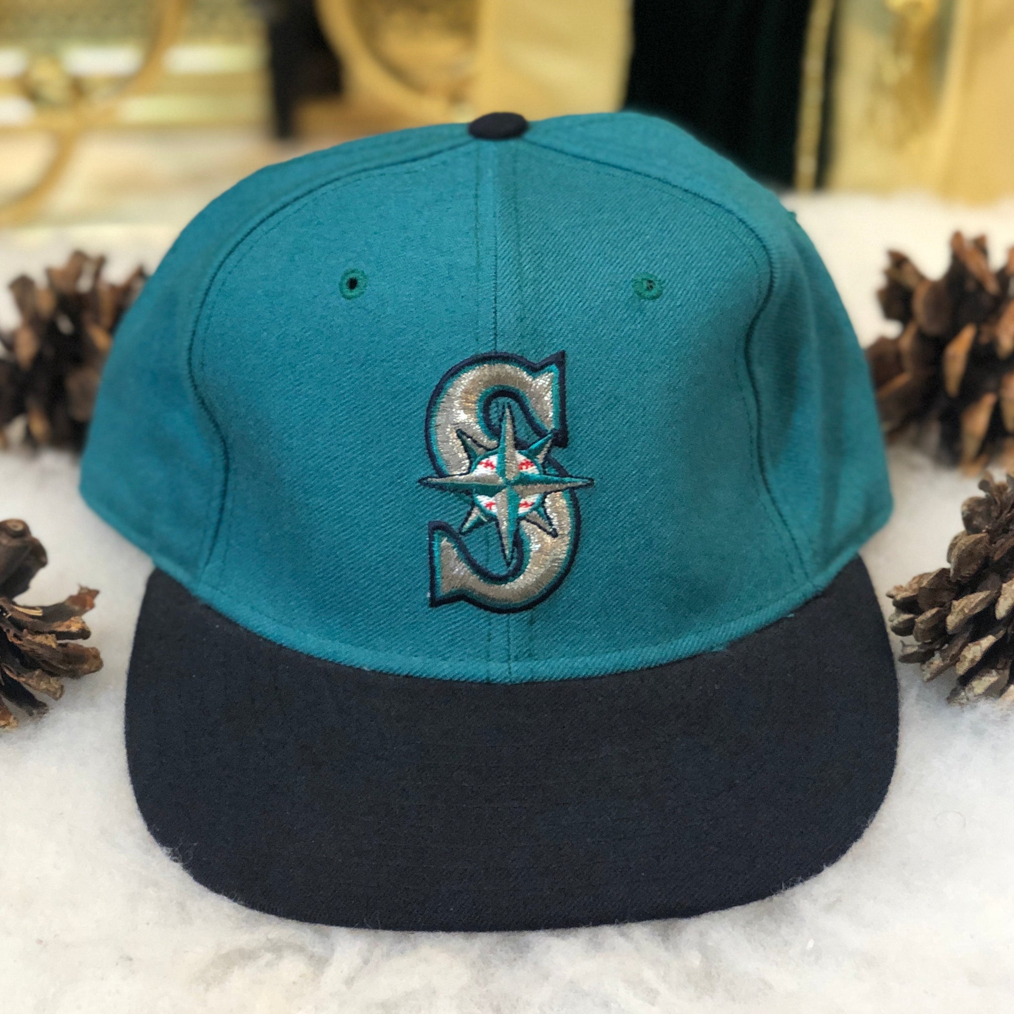 Vintage MLB Seattle Mariners New Era Wool Fitted Hat 7 1/8